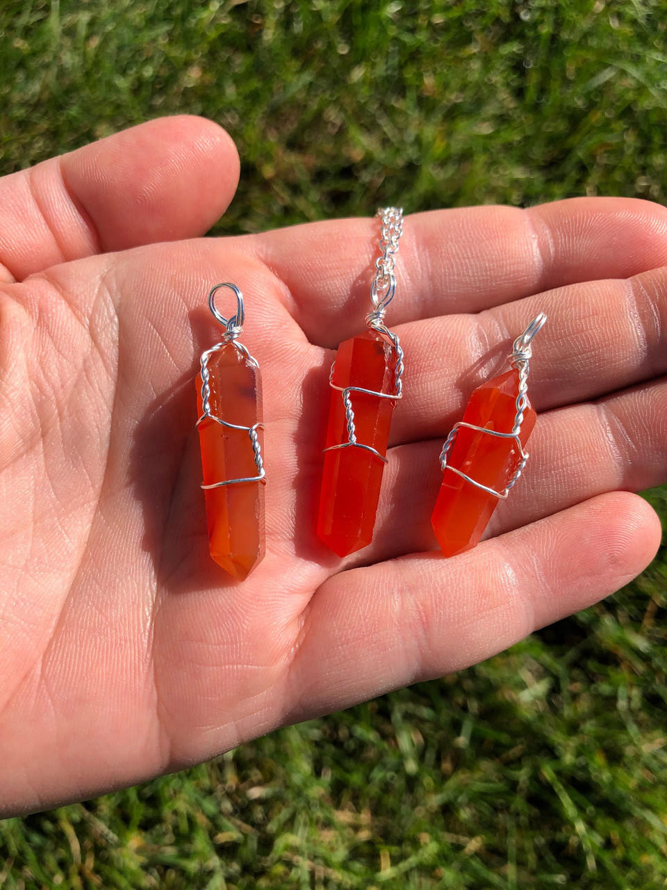 Carnelian Crystal necklace & earrings - Neighbourly Miramar, Wellington